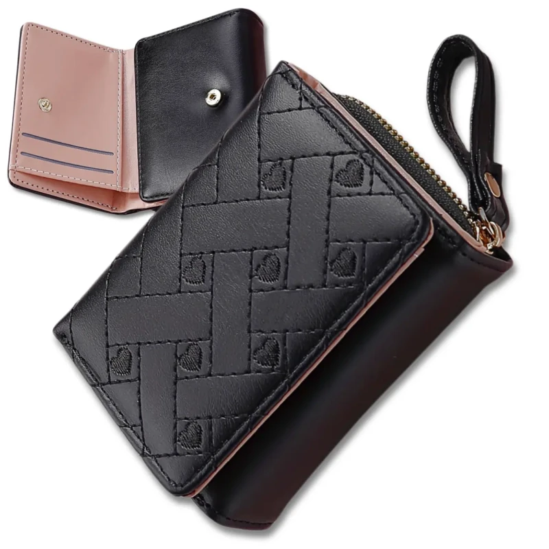 Damski mały klasyczny portfel PORTMONETKA z sercem 8.webp