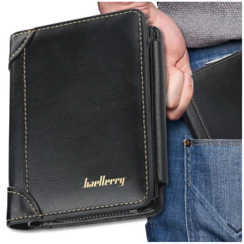 Portfel Męski skórzany na suwak czarny modny 6.webp