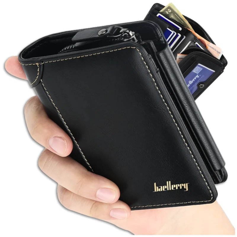 Portfel Męski skórzany na suwak czarny modny 8.webp