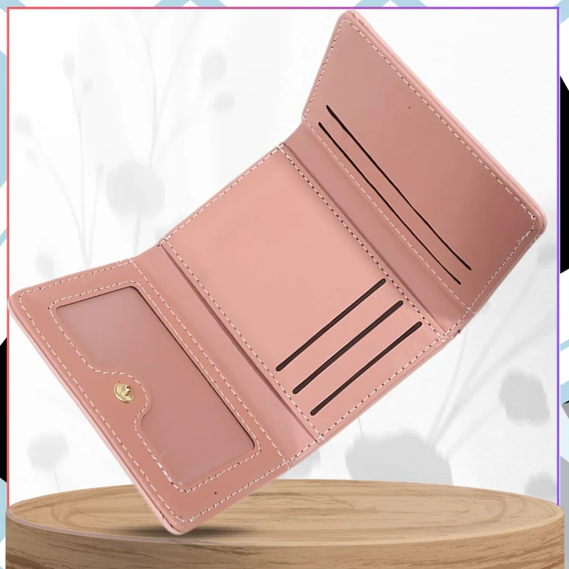 Damski mały portfel portmonetka zatrzask z serduszkiem 4.webp