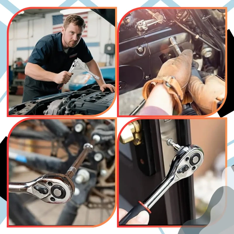 Zestaw nakładek 46szt nasadek stalowych klucze z grzechotką nasadowe 1.webp