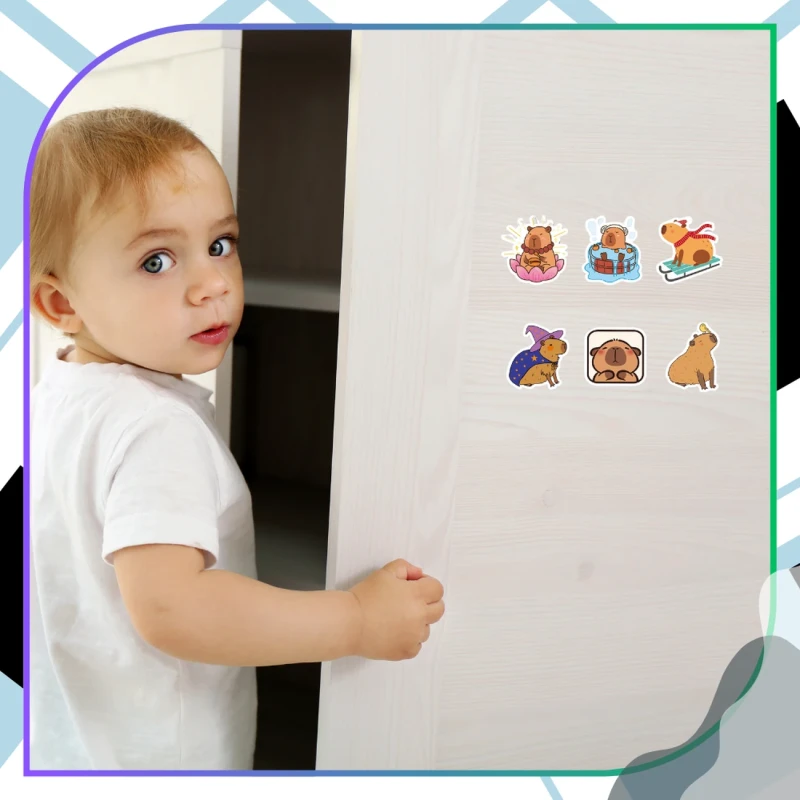 Naklejki 50 szt kapibara kolorowe motywacyjne 1.webp