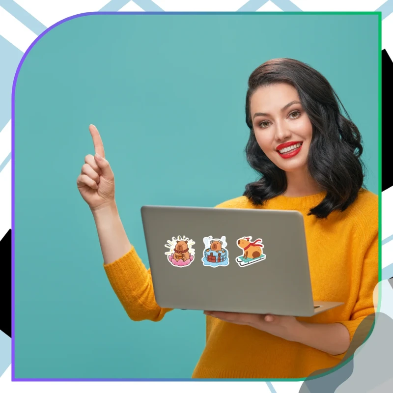 Naklejki 50 szt kapibara kolorowe motywacyjne 2.webp