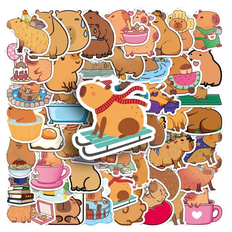 Naklejki 50 szt kapibara kolorowe motywacyjne 5.webp