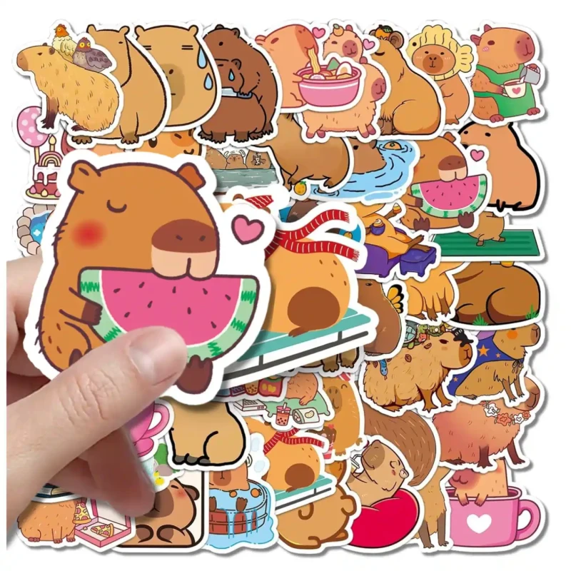 Naklejki 50 szt kapibara kolorowe motywacyjne 7.webp