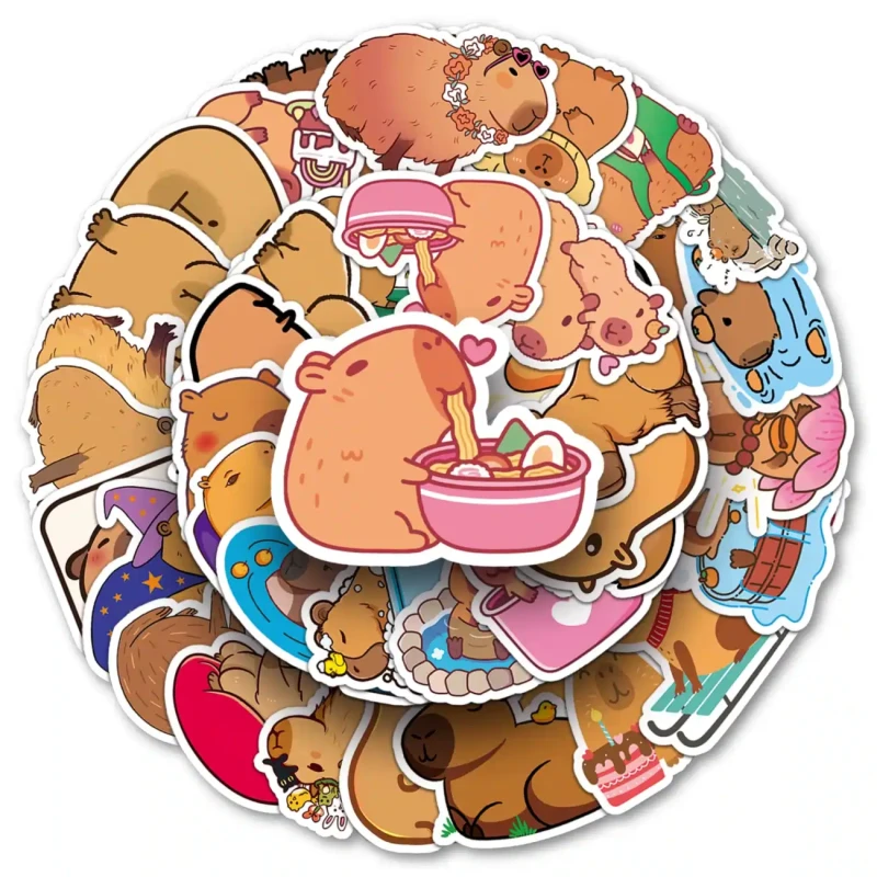 Naklejki 50 szt kapibara kolorowe motywacyjne 10.webp