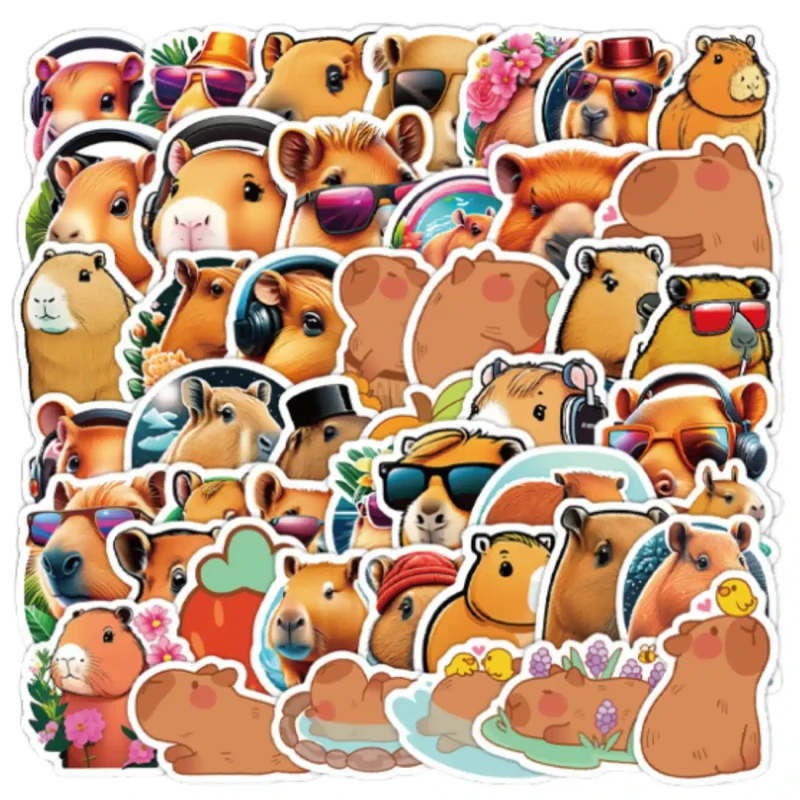 Naklejki 50 szt kapibara kolorowe motywacyjne 1.webp