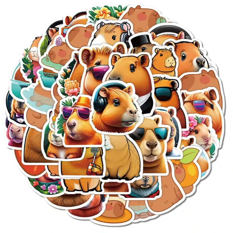 Naklejki 50 szt kapibara kolorowe motywacyjne 4.webp