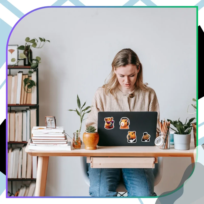 Naklejki 50 szt kapibara kolorowe motywacyjne 5.webp