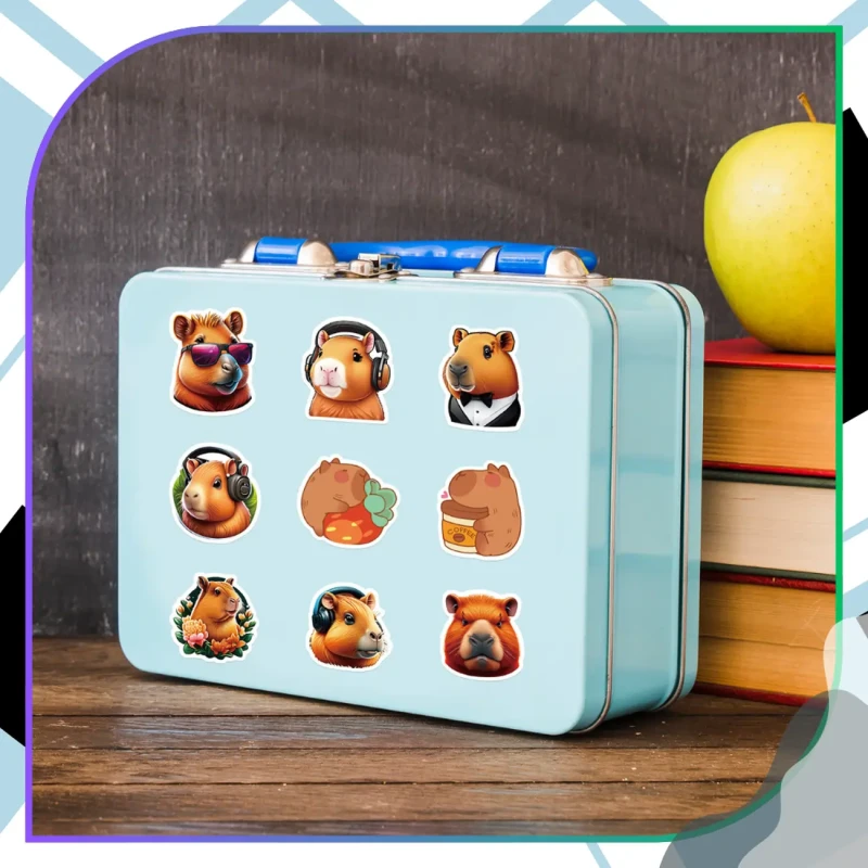 Naklejki 50 szt kapibara kolorowe motywacyjne 6.webp