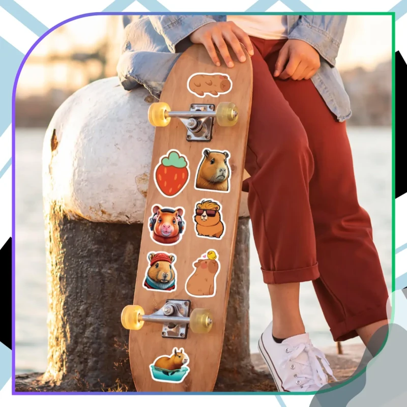 Naklejki 50 szt kapibara kolorowe motywacyjne 7.webp