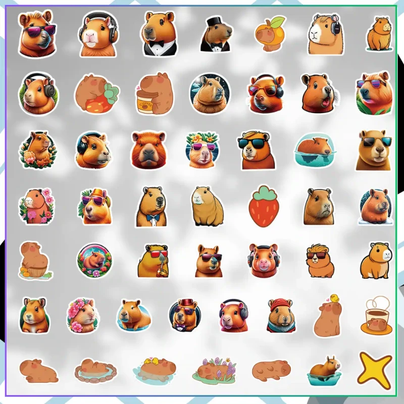 Naklejki 50 szt kapibara kolorowe motywacyjne 9.webp