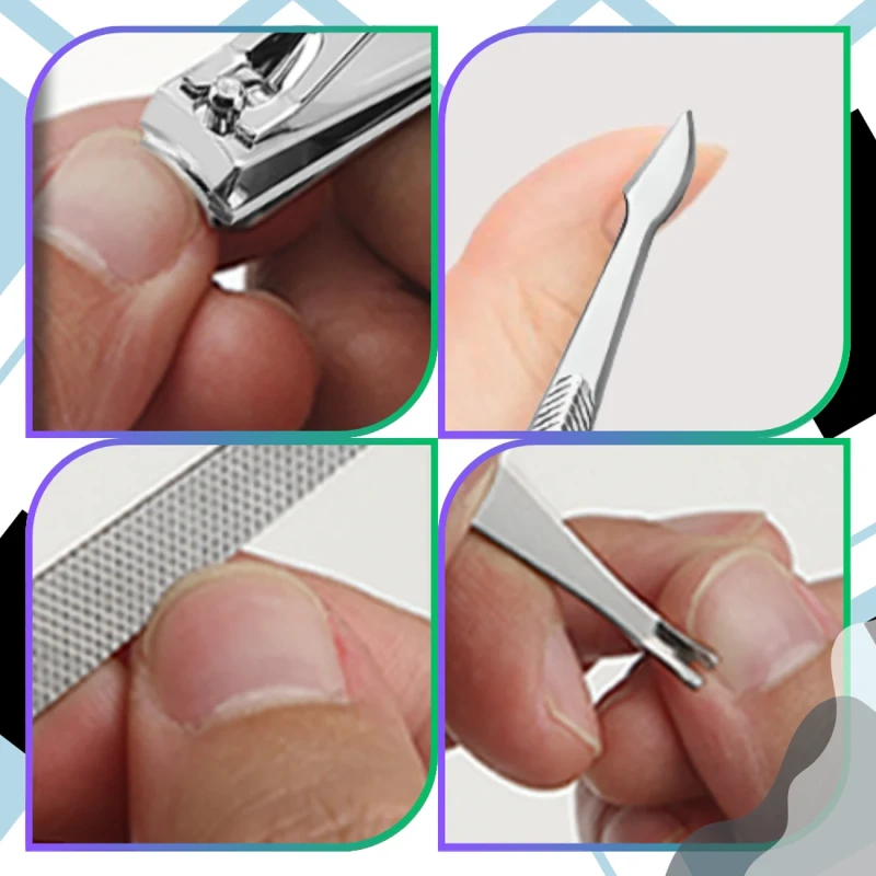 Zestaw domowy do paznokci 19-częściowy manicure pokrowiec podróżny 4.webp
