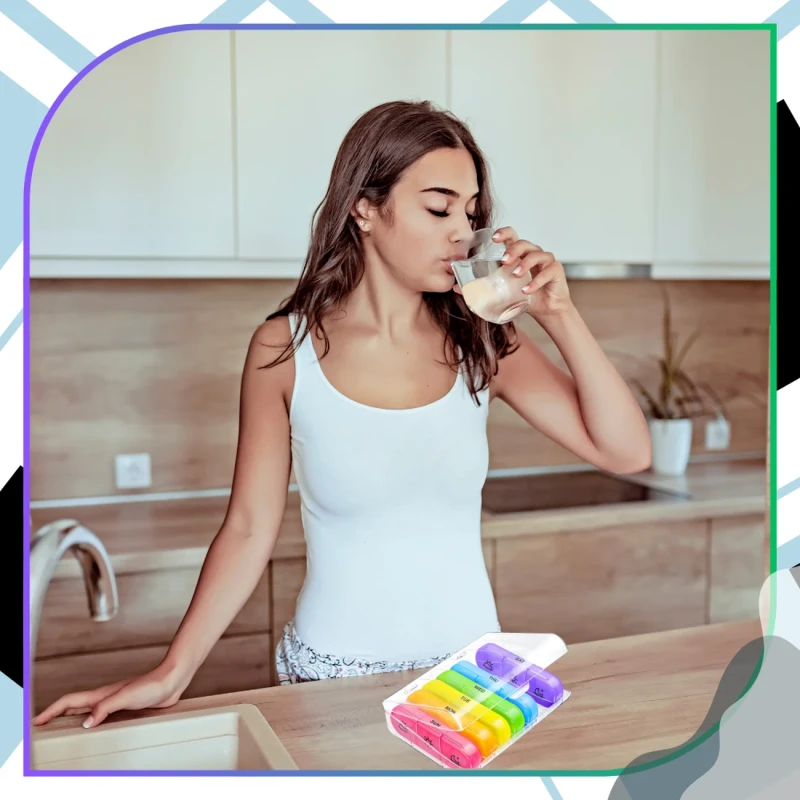 Pudełko organizer kolorowy na leki 7 dni 3 pory dnia pojemnik kasetka  1.webp