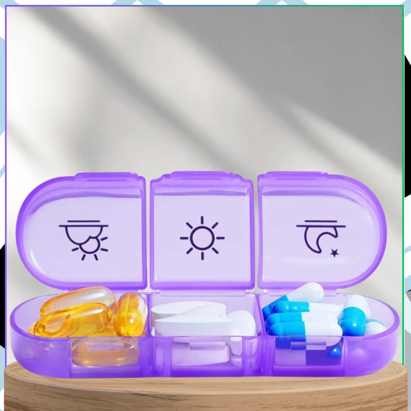 Pudełko organizer kolorowy na leki 7 dni 3 pory dnia pojemnik kasetka  7.webp