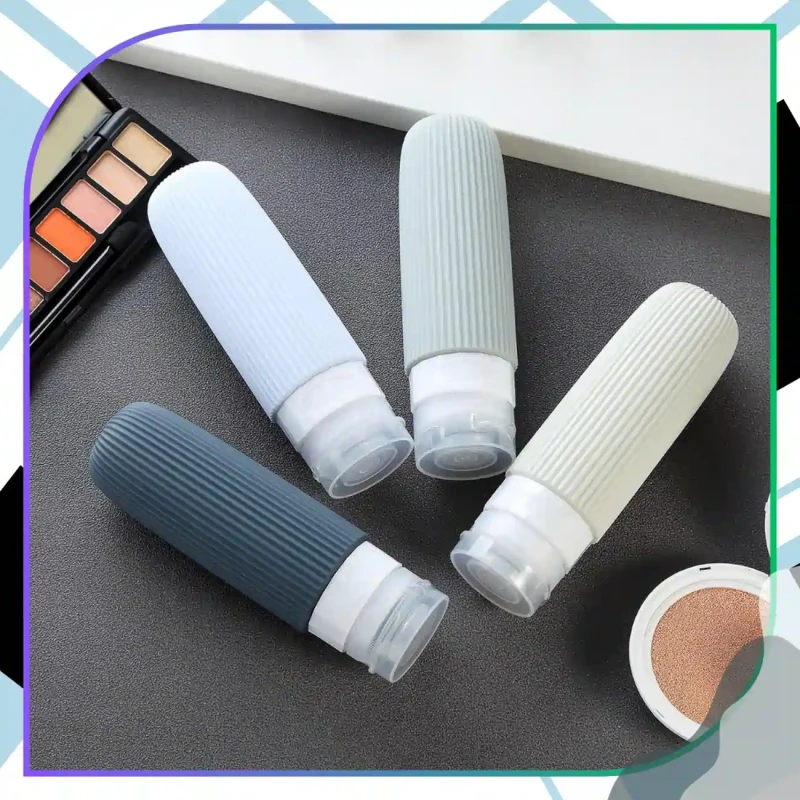 Zestaw 4 szt butelek podróżnych 90 ml wielokrotnego użytku szare 4.webp