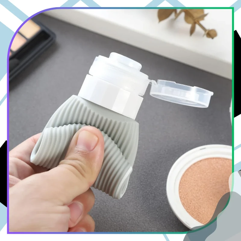 Zestaw 4 szt butelek podróżnych 90 ml wielokrotnego użytku szare 5.webp