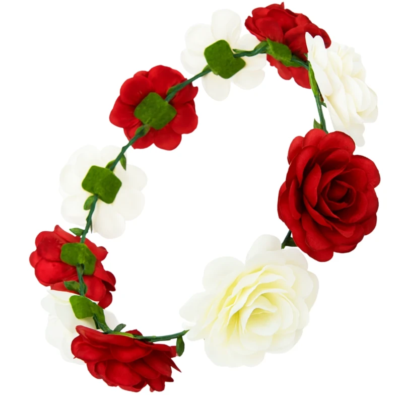 Wianek do Włosów Opaska Biało-Czerwony Kwiaty dla Kibicki 5.webp