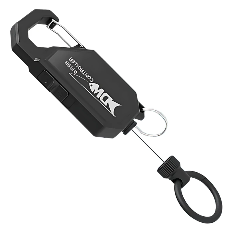 Brelok czarny 100 cm linka karabińczyk zwijana retraktor outdoor6.webp