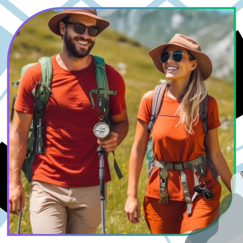 Brelok czarny 100 cm linka karabińczyk zwijana retraktor outdoor7.webp