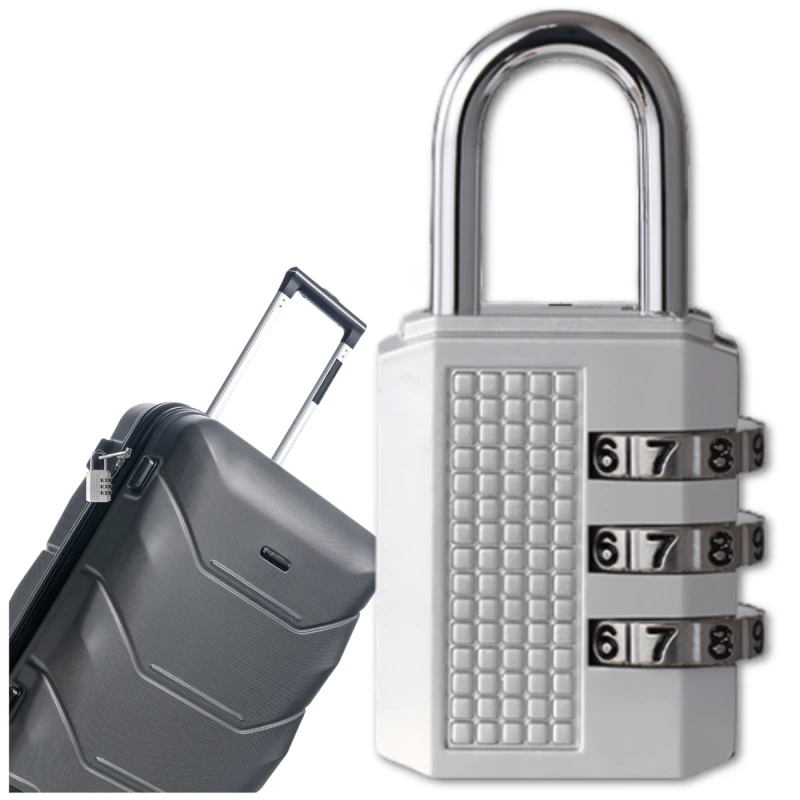 Kłódka na szyfr 54mm metalowa szyfrowa mocna srebrna 3.webp