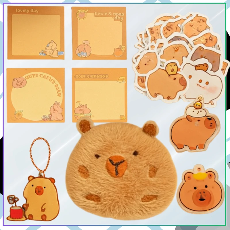 Saszetka piórnik dwukomorowy szkolny pojemny akcesoria maskotka Kapibara 4.webp