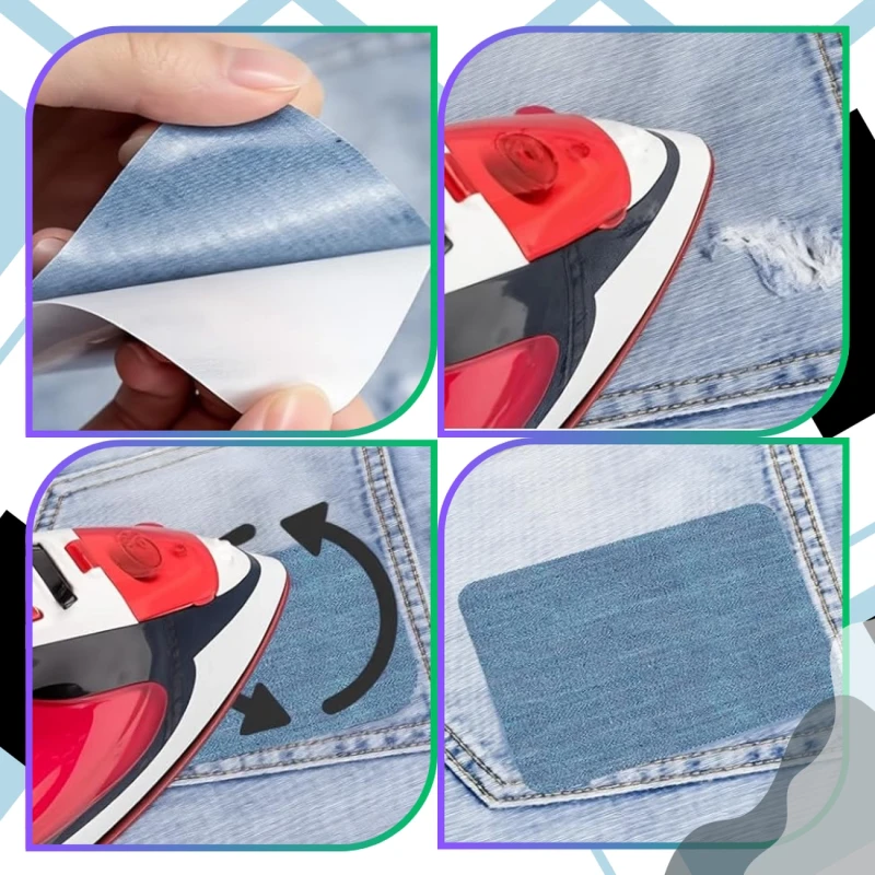 Duży zestaw 24 sztuk łatki jeans spodnie naprasowanki TERMO ŁATA 7.webp