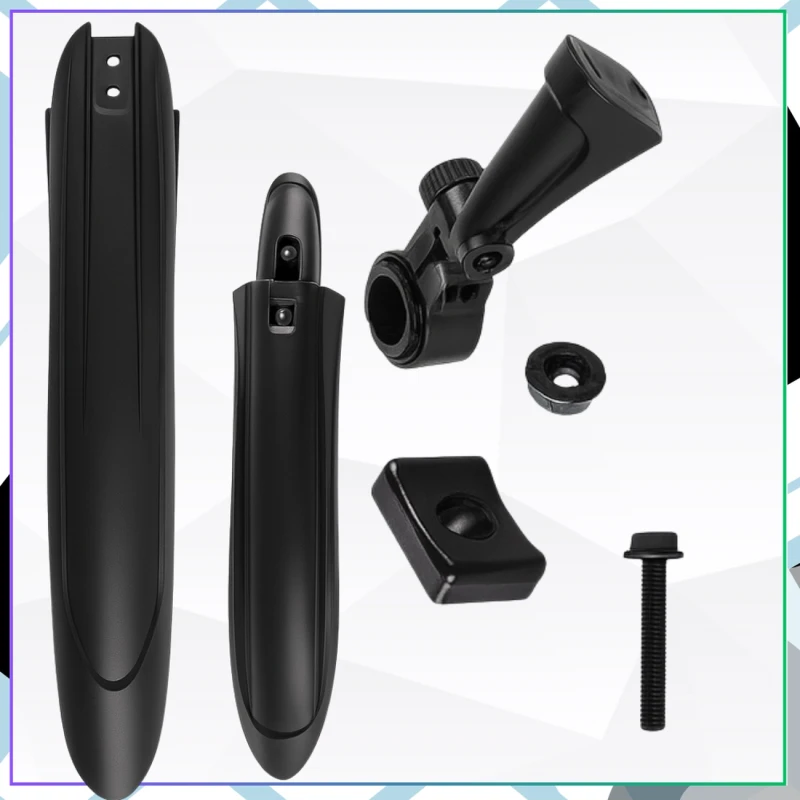 Błotniki rowerowe komplet 2 szt. na tył i przód tworzywo PP czarne MTB 4.webp