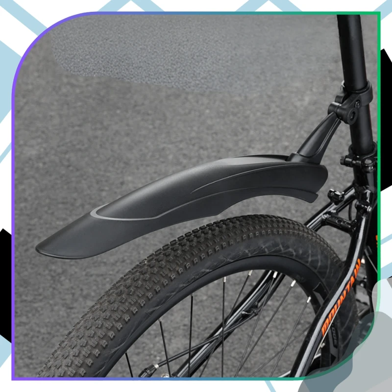 Błotniki rowerowe komplet 2 szt. na tył i przód tworzywo PP czarne MTB 6.webp