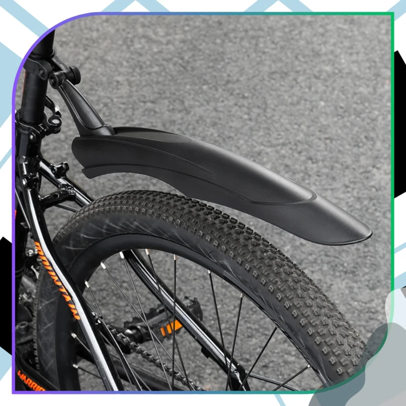 Błotniki rowerowe komplet 2 szt. na tył i przód tworzywo PP czarne MTB 9.webp