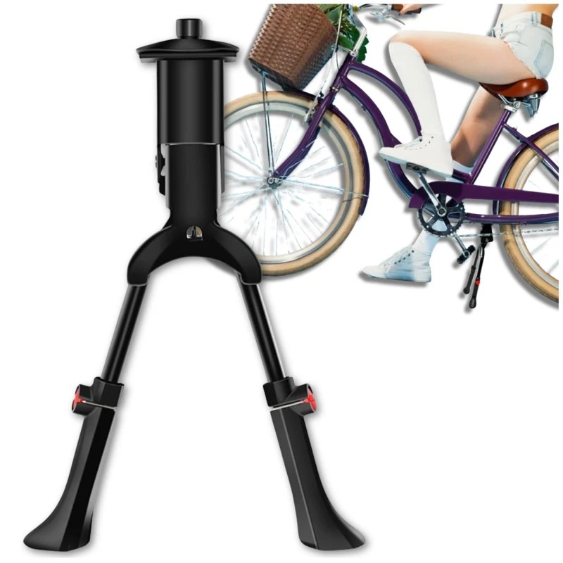 Stopka do roweru regulowana podpórka rowerowa 24-29 cali centralna podwójna 3.webp