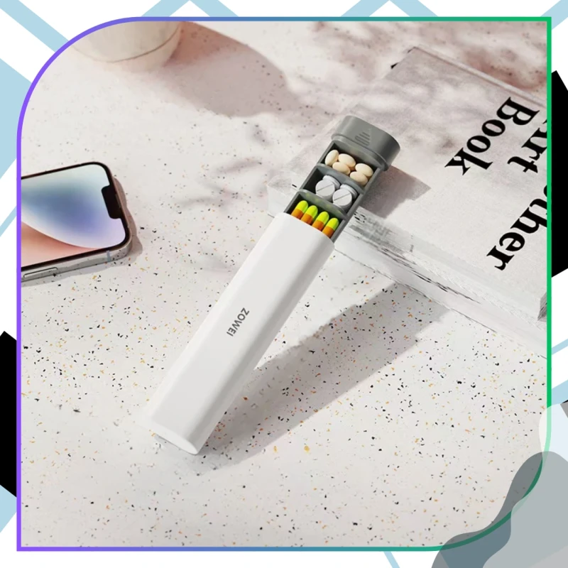 Pudełko kasetka organizer wąski na leki 7 dni elegancki 2.webp