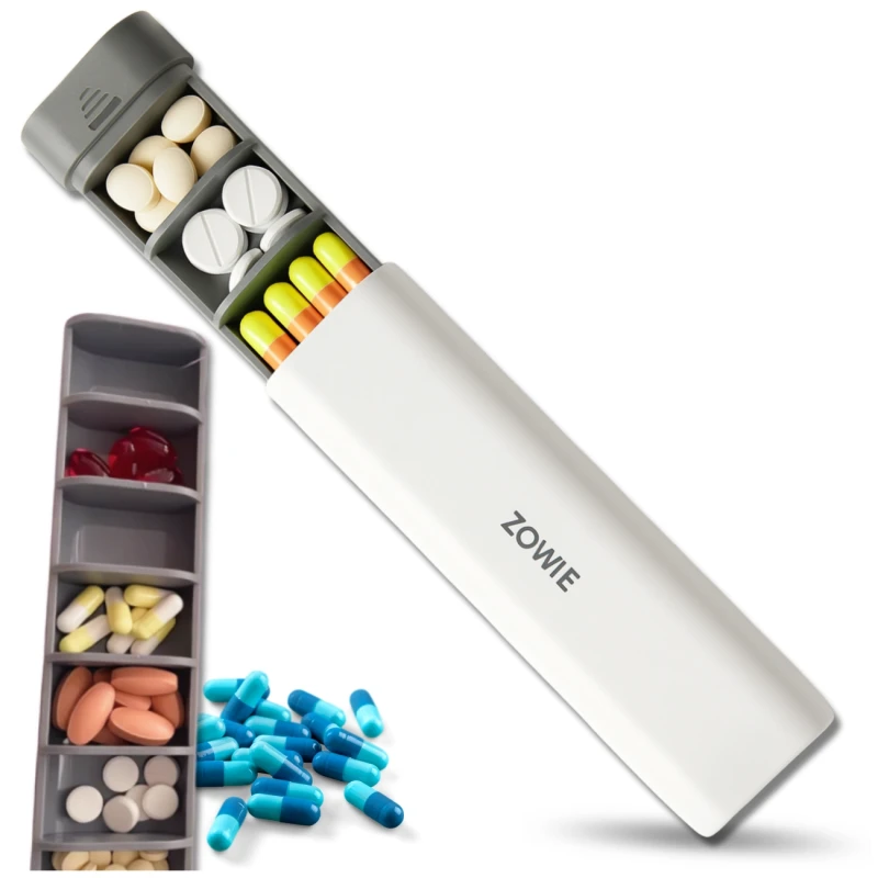 Pudełko kasetka organizer wąski na leki 7 dni elegancki 9.webp