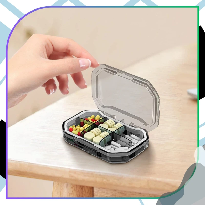 Pudełko kasetka organizer czarny na leki  5.webp