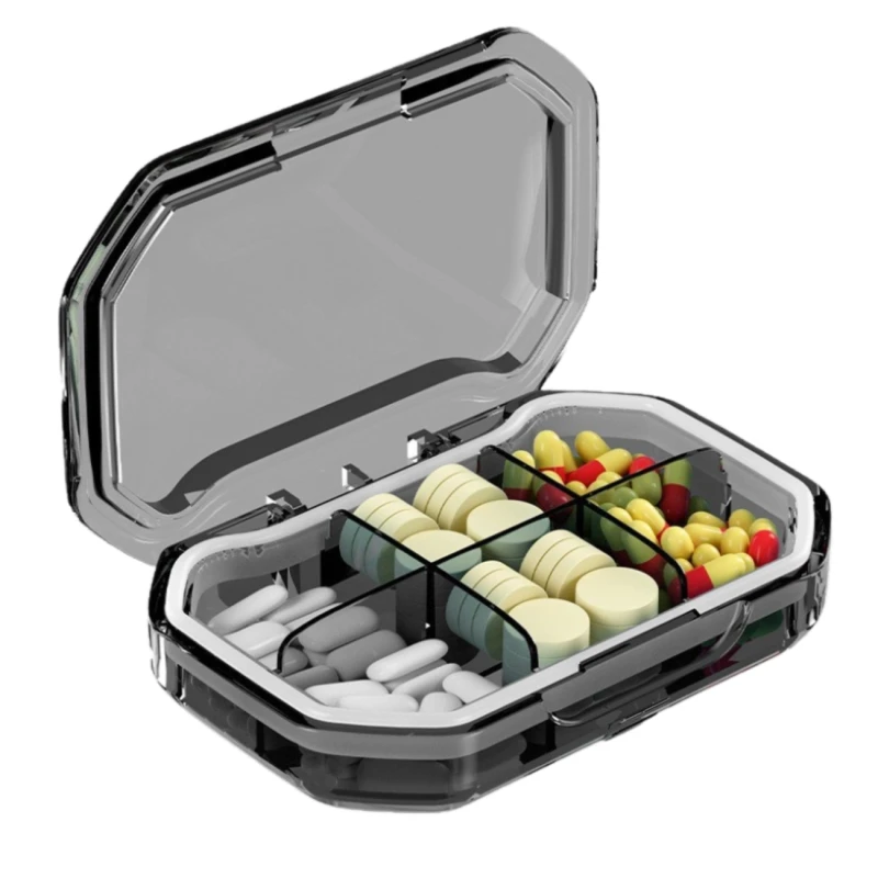 Pudełko kasetka organizer czarny na leki  6.webp