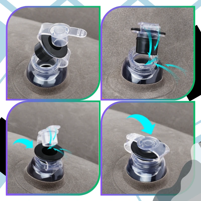 Poduszka nadmuchiwana komfort podróży turystyczna szara 1.webp