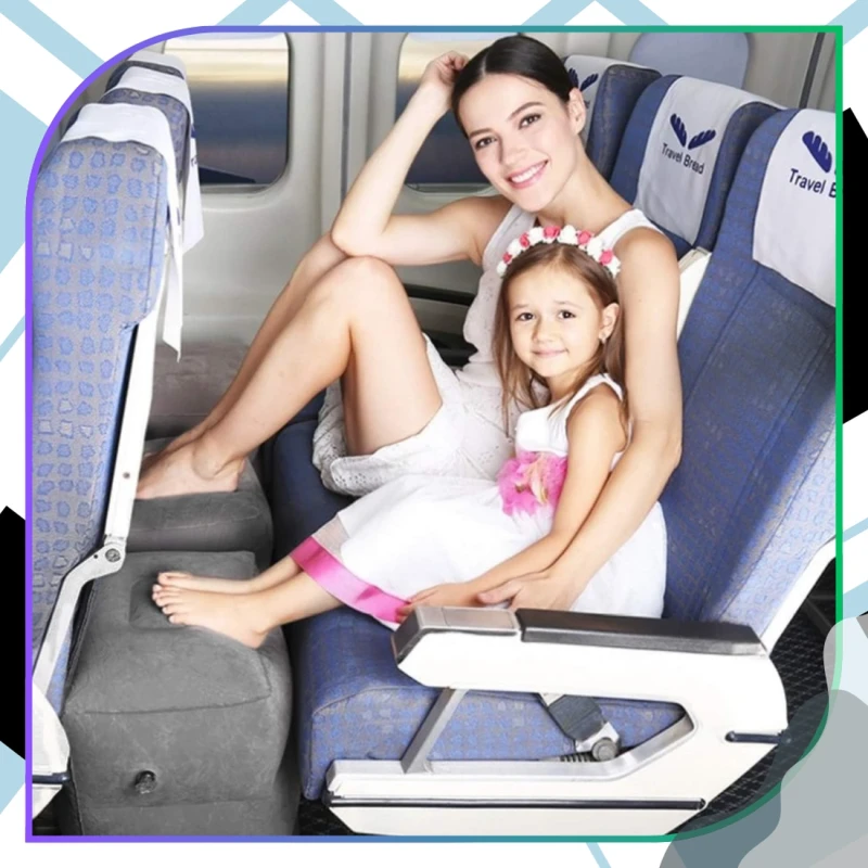 Poduszka nadmuchiwana komfort podróży turystyczna szara 3.webp