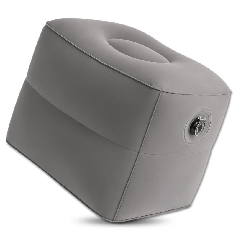 Poduszka nadmuchiwana komfort podróży turystyczna szara 9.webp