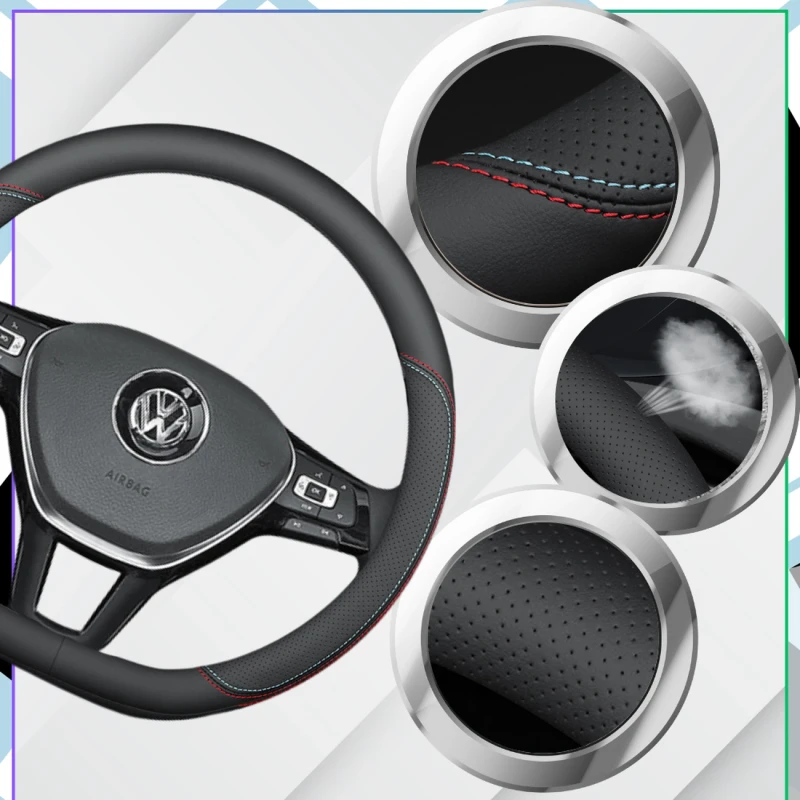 Sportowy elegancki pokrowiec na kierownicę samochodową antypoślizgowy 10.webp
