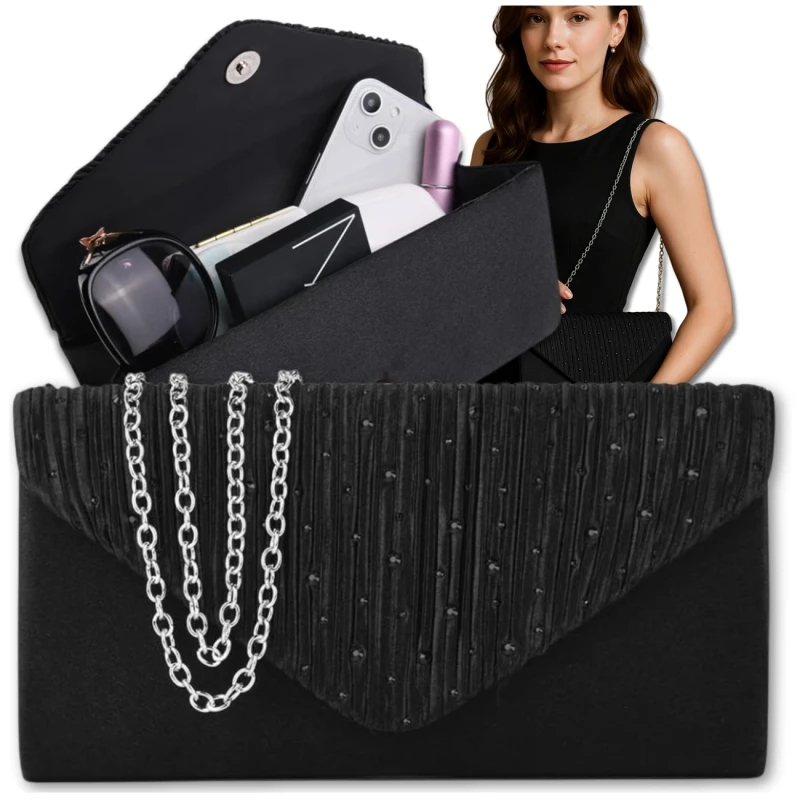 Elegancka wizytowa torebka na ramię błyszcząca damska 7.webp