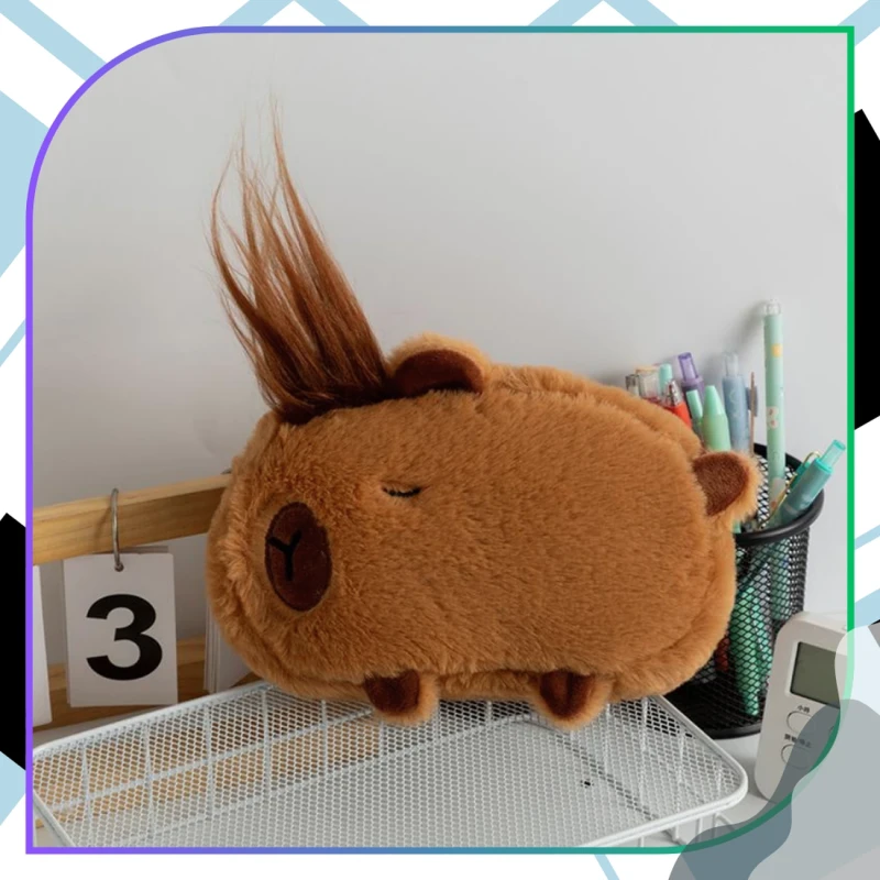 Piórnik saszetka do szkoły Kapibara pluszowy szkolny + akcesoria 2.webp