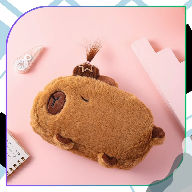 Piórnik saszetka do szkoły Kapibara pluszowy szkolny + akcesoria 5.webp