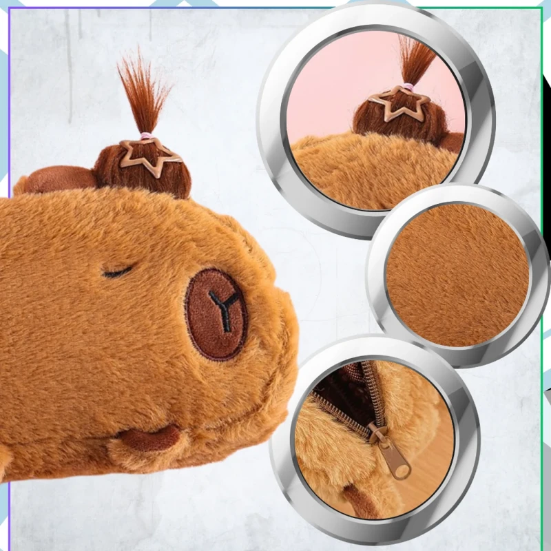 Piórnik saszetka do szkoły Kapibara pluszowy szkolny + akcesoria 6.webp