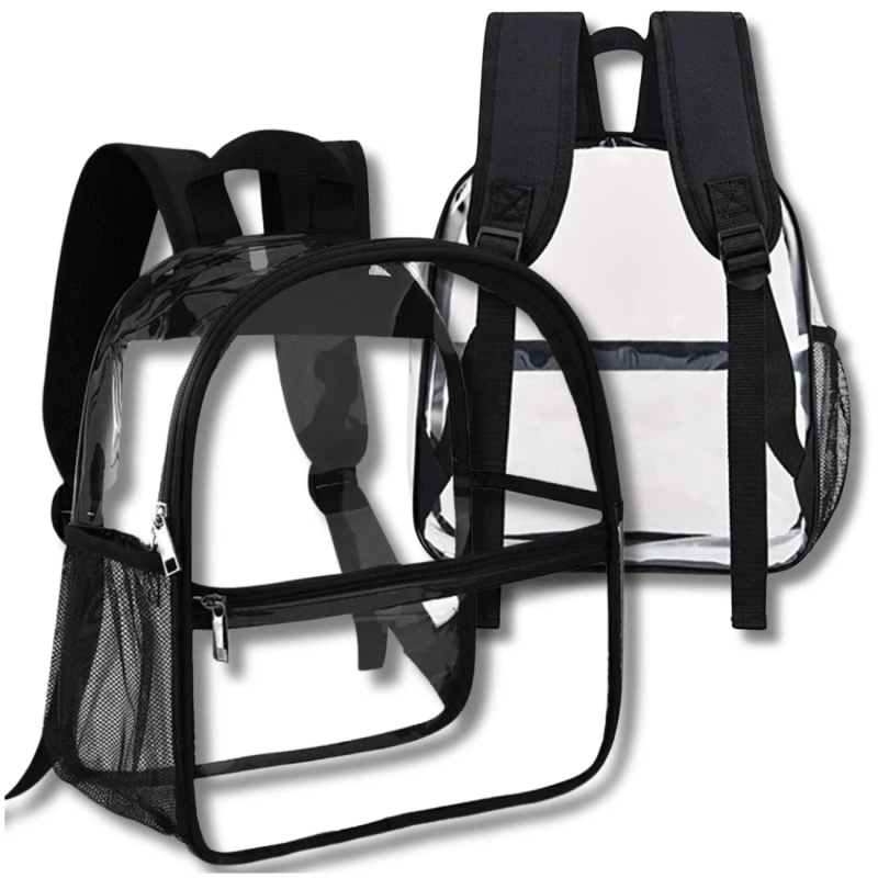 Przezroczysty plecak szkolny A4 damski retro elegancki wodoodporny 1.webp