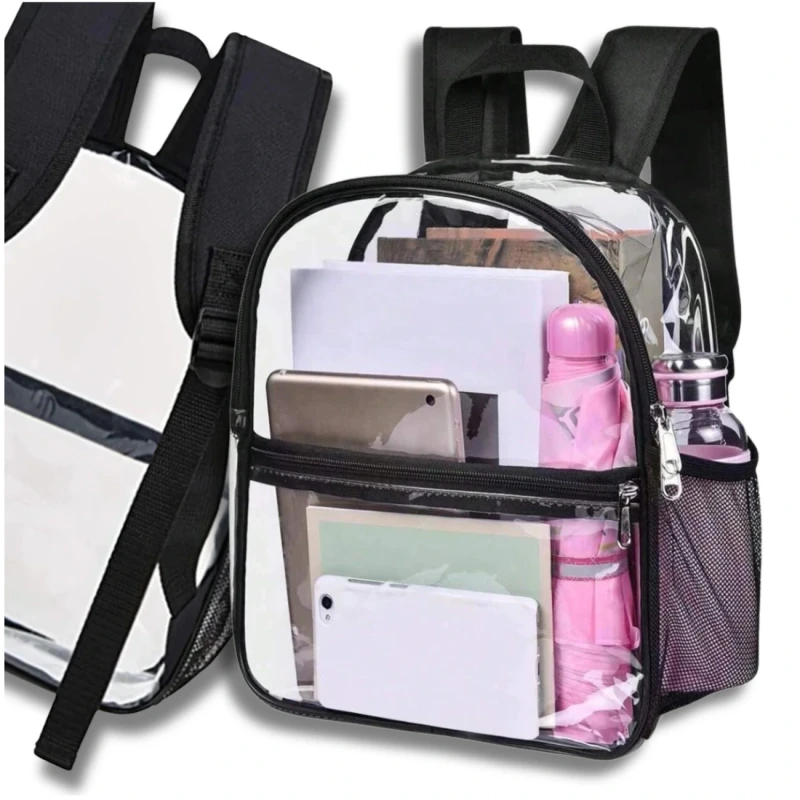 Przezroczysty plecak szkolny A4 damski retro elegancki wodoodporny 4.webp