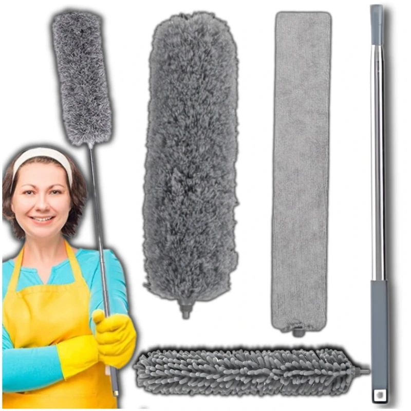 Zestaw 4 elementy szczotka do sprzątania kurzu teleskopowa rączka 2.webp