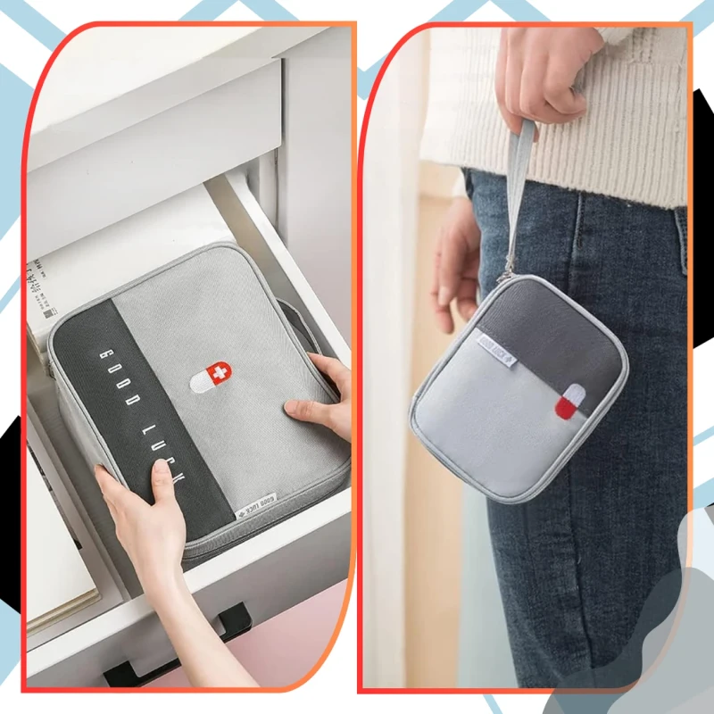 Apteczka na leki podróżna organizer medyczny 2szt zestaw 9.webp