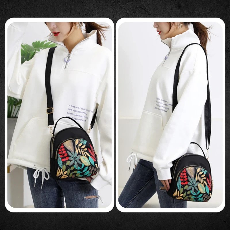 2w1 mały plecak damski torebka na ramię czarny plecaczek miejski 4.webp