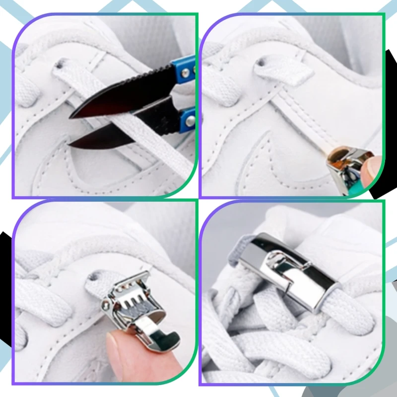 Sznurówki do butów bez wiązania elastyczne gumowe na hak 7.webp