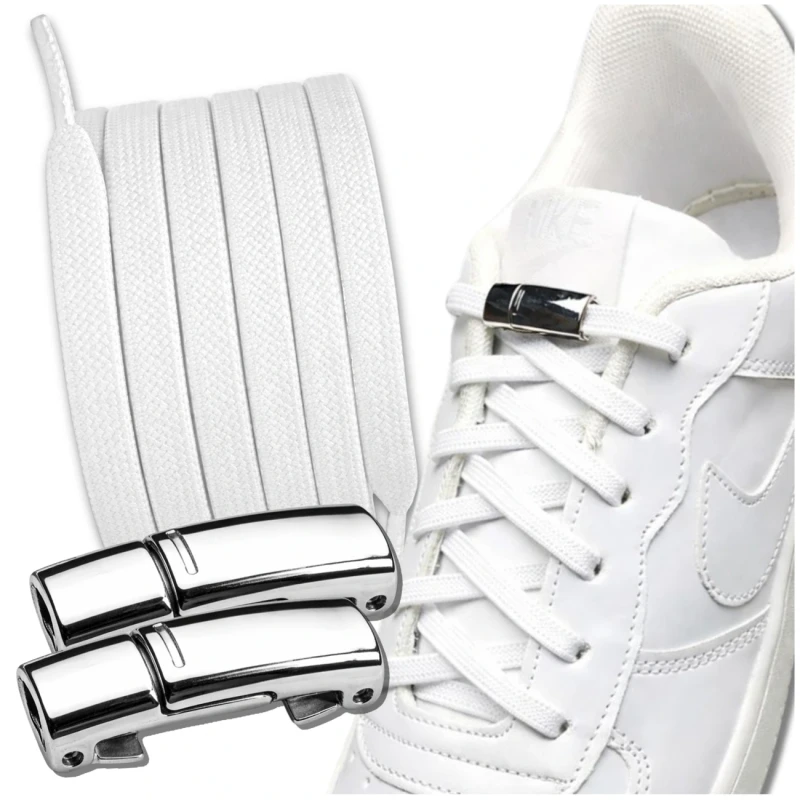 Sznurówki sznurowadła elastyczne białe uniwersalne 3.webp